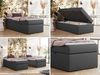 Boxspringbett 90x200 Polsterbett ZERO 90 Einzelbett ohne Kopfteil, inkl. Stauraum & Multipocket-Matratze, Hotelbett - Dunkelgrau Kunstleder - H4 - Topper Visco Bild 2