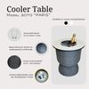 COOTAB Cooler Table PARIS 3-in-1 Loungetisch mit Acryl-Kühler - Schwarz/Champagner Bild 3