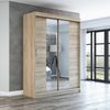 Schwebetürenschrank NEO 2-türig Schrank 160 cm (mit Spiegel) Farbe: Sonoma Bild 2
