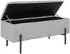 Truhenbank >Watford< in Hellgrau, Stoff - 95x46x36,5cm (BxHxT) Bild 4