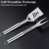 LuxusKollektion Grillbesteck-Set Grill Zubehör Grillbesteckset aus Edelstahl 38tlg , Silber Bild 2