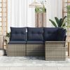 vidaXL Gartensofa-set mit Kissen 4 pcs Grau Poly-Rattan 3345345 Bild 3