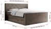 Boxspringbett KING EIGAR, mit einer Doppelmatratze, einem genähten Kopfteil - 180x200 - Braun Velours - H4 Bild 5