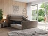 Boxspringbett KING EIGAR, mit einer Doppelmatratze, einem genähten Kopfteil - 180x200 - Braun Velours - H4 Bild 2