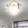 LED Deckenleuchte, Chrom, Glas satiniert, Quadrat, L 12 cm Bild 2