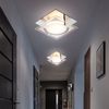 LED Deckenleuchte, Chrom, Glas satiniert, Quadrat, L 12 cm Bild 5