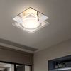 LED Deckenleuchte, Chrom, Glas satiniert, Quadrat, L 12 cm Bild 3