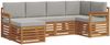 vidaXL Ecksofa Set mit Kissen 6 pcs Natürlich und Hellgrau 3375076 Bild 2