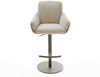 Barstuhl Luan-Flex Webstoff Soft Beige Drehfuß höhenverstellbar Metall Titanfarben Bild 2