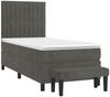 vidaXL Boxspringbett mit Matratze Dunkelgrau 90x200 cm Samt 3137942 Bild 3