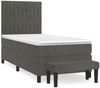 vidaXL Boxspringbett mit Matratze Dunkelgrau 90x200 cm Samt 3137942 Bild 2
