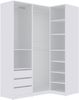 Marmex Möbel TRES SET J(B) Kleiderschranksystem, offener Kleiderschrank mit Kleiderbügeln, Regalen, Schubladen, multifunktionales Kleiderschrankset für Schlafzimmer, laminierte Spanplatte, weiß, 210x206x51 cm Bild 5