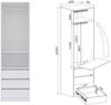 Marmex Möbel TRES SET J(B) Kleiderschranksystem, offener Kleiderschrank mit Kleiderbügeln, Regalen, Schubladen, multifunktionales Kleiderschrankset für Schlafzimmer, laminierte Spanplatte, weiß, 210x206x51 cm Bild 4