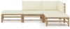 vidaXL 4-tlg. Garten-Lounge-Set mit Cremeweißen Kissen Bambus 3058189 Bild 2