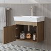 Roomart LYCIA-60 Badmöbel Set– 2-teiliges Badezimmermöbel Set - Waschbecken mit Unterschrank - H 54 x B 38.6 x T 59 cm • Eiche(Hell) Bild 2