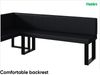 MEBLINI Eckbank für Esszimmer - Küchenbank - Essecke - Sitzecke Küche - PETER - U-Beine 142x196x87cm Links - Schwarz Kunstleder Bild 5