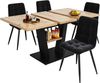 Merax Essgruppe Esstisch-Set (5 Teile), ausziehbares Esstisch-Set, 118–157 x 70 cm großer Esstisch mit 4 Stühlen, für Küche und Wohnzimmer, samt Esszimmerstühle,Ausziehbarer Esstisch mit V-Beinen Bild 3