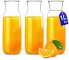 KONZEPT Wasserkaraffe Karaffe Glaskaraffe Transparente 1 Liter, (3-tlg), ideal für Wasser, Saft, Wein, Limonade, Coctails und Milch Bild 2