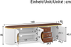 Luxusstil TV-Schrank, Lowboard, Braunes Glas, MDF-Korpus, Aluminiumgriffe, abgerundete Kanten, vertikale Rillenoptik Bild 4