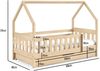 Jerpax Kinderbett MILA mit Matratze und Schublade, Rausfallschutz, Hausbett, Holzbett in Hausform in Kiefer, 80x160 cm Bild 4