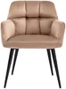 Vente-unique - PEGA Stuhl SamtStoff Beige - B 62 cm x H 78 cm x L 58,5 cm Bild 2