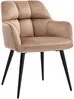 Vente-unique - PEGA Stuhl SamtStoff Beige - B 62 cm x H 78 cm x L 58,5 cm Bild 3