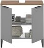 Waschbeckenunterschrank >Denver< 2 Türen, grau matt / Evoke Eiche dekor - 60x60x35cm (BxHxT) Bild 4