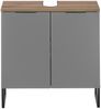 Waschbeckenunterschrank >Denver< 2 Türen, grau matt / Evoke Eiche dekor - 60x60x35cm (BxHxT) Bild 3