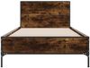 vidaXL Bettgestell Räuchereiche 100x200 cm Holzwerkstoff und Metall 845524 Bild 4