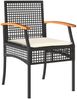vidaXL 5-tlg. Garten-Essgruppe mit Kissen Schwarz Poly Rattan 3213597 Bild 3