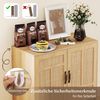 Rattan Sideboard mit 3-Fach Verstellbarem Regal & 2 Türen Boho Buffet Akzentschrank Natur Bild 4