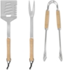 3-teiliges Grillzubehör-Set, bestehend aus 4-in-1-Spatula, Fleischgabel & Zange