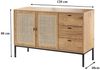 Casâme Sideboard mit 2 Türen und 3 Schubladen aus Rattan L120 cm - JAYA - Helles Holz Bild 3