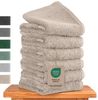 Hausfelder Handtücher Gästehandtücher (Beige, 6 Gästehandtücher 50x30cm), (Set, 6-St), Mit Aufhängeschlaufen, 100% Baumwolle, weich, saugfähig, Uni-Farben Bild 4