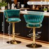 YVMOOEC Barhocker Barhocker höhenverstellbar mit Samtbezug und Rückenlehne (Set, 2 St, Ideal als Barstuhl für Küche, Bar und Caf), 360° drehbar mit Armlehnen, Fußstütze und ergonomischem Design Bild 2