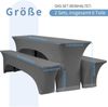 2er-Set Elastische Biertischhussen Dunkelgrau Wasserdicht 220x50x70cm Bild 2