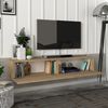 Fernsehschrank Toivakka 135x31x25cm Eiche [en. casa] Bild 3