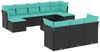 vidaXL 11-teiliges Gartensofa-Set mit Kissen, schwarzes Polyrattan 3218337 Bild 2
