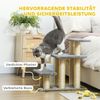 Haustiertreppen 3-stufig mit Sisal-Kratzstangen, flexible oberste Stufe, weicher Plüsch,bis 10kg,für Katzen & kleine Hunde Bild 2