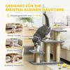 Haustiertreppen 3-stufig mit Sisal-Kratzstangen, flexible oberste Stufe, weicher Plüsch,bis 10kg,für Katzen & kleine Hunde Bild 5