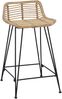 vidaXL Barhocker 2 pcs Natur 44 x 45 x 76 cm Rattan und Stahl 42033202 Bild 2