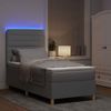 vidaXL LED Boxspringbett mit Matratze Hellgrau 80 x 200 cm Stoff 3342977 Bild 5