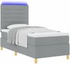 vidaXL LED Boxspringbett mit Matratze Hellgrau 80 x 200 cm Stoff 3342977 Bild 3