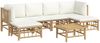 vidaXL 7-tlg. Garten-Lounge-Set mit Cremeweißen Kissen Bambus 3155197 Bild 3