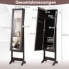 Schmuckschrank neigungsverstellbar Schmuckregal mit Ganzkörperspiegel Dunkelbraun Bild 2