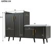 Schuhhocker Mit Polster Sitzbank Aufbewahrung Schwarz Walnuss 120cm Schuhbank Mit Stauraum Und Fächern Kommode Für Flur Und Wohnzimmer Praktischer Schuhschrank Mit Sitzbank Und Kippsicherung, 82cmx34cmx120cm, Schwarz Bild 3
