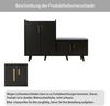 Schuhhocker Mit Polster Sitzbank Aufbewahrung Schwarz Walnuss 120cm Schuhbank Mit Stauraum Und Fächern Kommode Für Flur Und Wohnzimmer Praktischer Schuhschrank Mit Sitzbank Und Kippsicherung, 82cmx34cmx120cm, Schwarz Bild 5