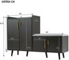 Schuhhocker Mit Polster Sitzbank Aufbewahrung Schwarz Walnuss 120cm Schuhbank Mit Stauraum Und Fächern Kommode Für Flur Und Wohnzimmer Praktischer Schuhschrank Mit Sitzbank Und Kippsicherung, 82cmx34cmx120cm, Schwarz Bild 3
