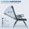 Devoko Klappbarer Gartenstuhl 2er Set, Aluminium, 7-fach verstellbar, max. 160 kg belastbar, wetterfest & ergonomisch, Grau Bild 2