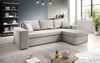 Designer Sofa Denver mit Schlaf- und Klappfunktion Stoff Beige Rechts Bild 2